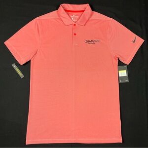 Nike Golf Mens Diamond Resorts Polo Shirt Sz Small Standard Fit Light Red A8